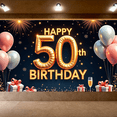 thumbnail image 6 of Decorative Design Happy Birthday Banner Balloon Decoration 50th Birthday Party Banner for Birthday Celebration Event Decoration Indoor Party, 6 of 7
