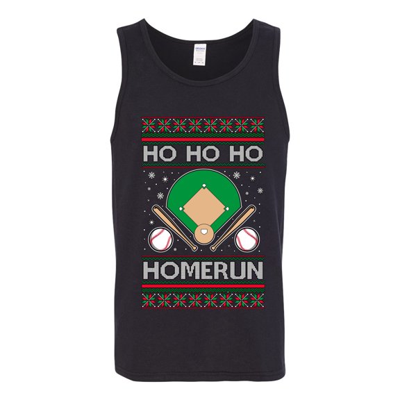 Wild Bobby Ho Ho Ho Homerun, Baseball Fan Christmas Design Sweater | Holiday Men Tank Top