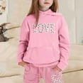 thumbnail image 2 of GDREDA Tenue de Printemps Filles Mode pour Enfants Décontractée Imprimée Haut à Capuche à Manches Longues Chandail à Capuchon Pantalon Ensemble Tenues et Ensemble pour Filles Rose, 2-3 Ans, 2 of 4