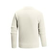 thumbnail image 6 of ZQUUVOU Fall Trendy Swearter for Men Silm Solid Color Pullover Casual Crew Neck High Elastic Knit Sweaterx Long Sleeve Sweater White A, 6 of 7