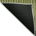 thumbnail image 4 of 9' X 12' Olive Green Dark Green And Brown Striped Washable Indoor Outdoor Area Rug, 4 of 5