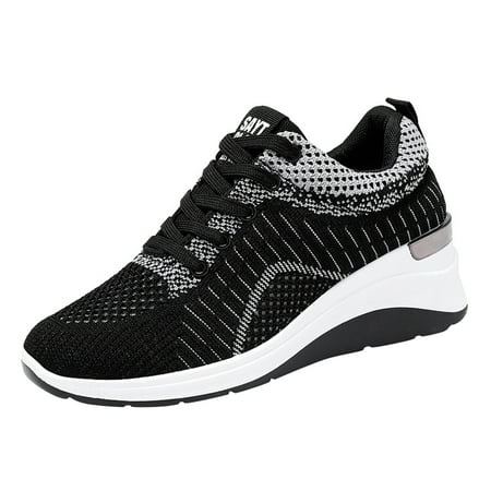 MPEPU Shoes for Women Breathable Outdoor Casual Shoes Wedge Mesh Sport Running Sneaker