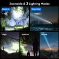 thumbnail image 4 of Linternas Tacticas LETMY Recargables 20000 Lumenes LED Impermeables con Zoom Paquete 2 Unidades, 4 of 5