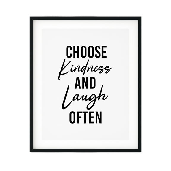 Designs ByLITA Choose Kindness And Laugh Often 11 x 14 UNFRAMED Print Cute Typography Wall Art