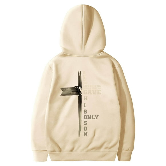LUOGENLI Hoodies for Men Carhartt White Male Long Sleeve Hooded Sweatshirt Solid Color Back Print Sweatshirt Zipper Hoodies for Men Big and Tall Yellow Size S