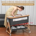 thumbnail image 2 of Cuna Multifuncional, Colecho para Padres, Cuna con Mosquitero, Portátil, Ajustable, Convertible a Mecedora, Rueda Silenciosa, Cesta de Almacenamiento(Gris Oscuro), 2 of 6