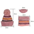 thumbnail image 6 of sunsanly 3Pcs/Set Knitting Hat Scarf Set Thickened Plush Lining Furry Ball Decor Beanie Hat Neck Warmer Detachable Face Guard Set, 6 of 8