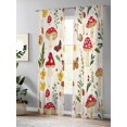 thumbnail image 4 of Sheer Curtains 108 Inches Long, Red Mushroom Light Filtering Window Curtains for Living Room/Bedroom, Spring Floral Summer Botanical Rod Pocket Voile Sheer Curtain Drapes, 52"W x 108"L, 2 Panels, 4 of 8
