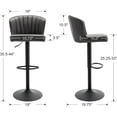 thumbnail image 2 of EALSON Swivel Counter Height Bar Stools Set of 2 Modern Adjustable Bar Chairs with Back Leather Upholstered Barstools with Metal Base Comfortable Island Chairs for Kitchen Counter/Pub, Grey, 2 of 7