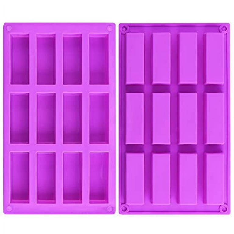 12 Cavity Rectangle Silicone Mold Non-Tapered Rounded Corner Cake Chocolate  Brownie Candy Bar Soap Making Mould Tray Homemade Food Craft DIY