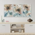 thumbnail image 4 of IDEA4WALL Framed Canvas Print Wall Art Set of 3 Blue Tree Landscape Nature Wilderness Watercolor Floral Modern Art Boho Abstract Decorative Rustic Chic Artwork for Home Decor - White 24"x36"x3, 4 of 5
