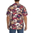thumbnail image 5 of Cauagu Skull record artist Men's Short Sleeve Button Down Hawaiian Shirt for Men Bowling Shirts Casual Summer Beach Shirt,XX-Large, 5 of 6