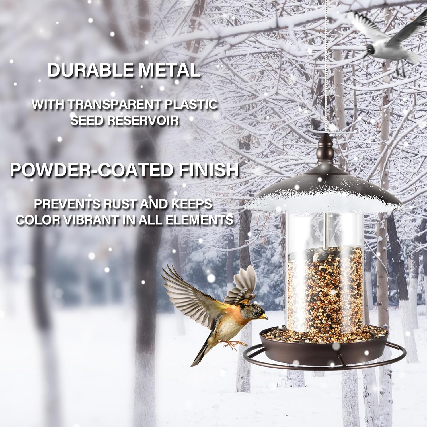 KEENSTONE Bird Feeder for Outdoors - 360° Feeding Perch