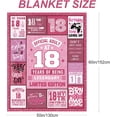 thumbnail image 2 of 18th Birthday Present for Girls,Pink 18th Birthday Decorations for Girls Blanket,18th Birthday Present Ideas for 18 Year Old Girls,18th Birthday Decorations Throw Blanket for Teen Girls Niece 50"x60", 2 of 6