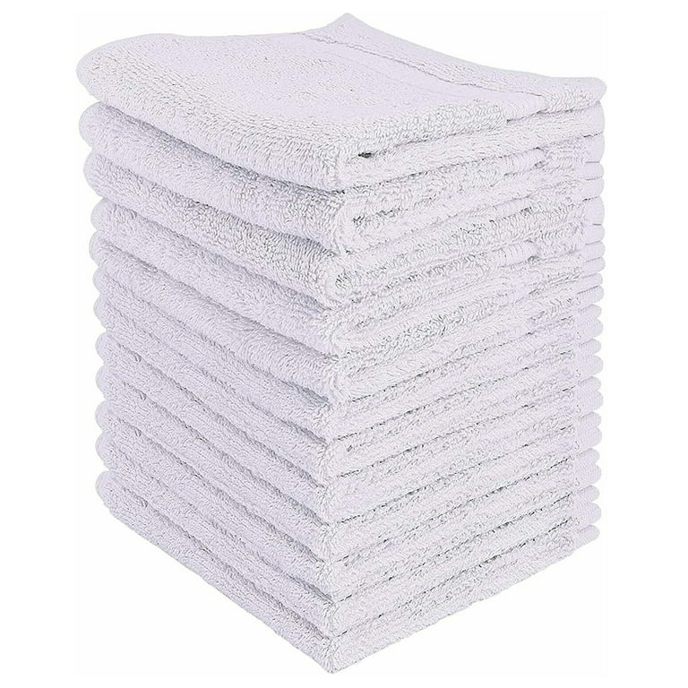  Washcloths 24 Pack 100% Cotton 12 x 12 Inches (White