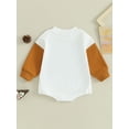 thumbnail image 4 of LMLYSoH Infant Baby Sweatshirt Jumpsuit Contrast Color Letter Print Round Neck Long Sleeve Romper Toddler Clothes, 4 of 9