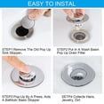 thumbnail image 2 of Universal Spring Core Sink Stopper for 1.46-1.61in Drain Holes, Stainless Steel Bathroom Sink Drain Strainer ​With Strainer, 2 of 8