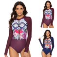 thumbnail image 2 of Coofit Maillot de Bain Femme Manches Longues Imprimé Floral Surf, 2 of 9
