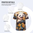 thumbnail image 3 of Uemuo Elegant Cute Panda Sunflower Print Mens Polo Shirts Baseball T-shirt Performance Short Sleeve Golf Shirt Moisture Wicking Athletic Casual Collared T-Shirt-XX-Large, 3 of 7