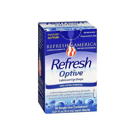 Refresh Optive Lubricant Eye Drops Preservative Free Vials 60 ct, 5-Pack