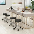 thumbnail image 4 of Queroig Beauty Stool, 360-degree Rotation Wheel Bar Stool, Height Adjustable Salon Chair, Faux Leather Cushioned Office Shop Stool, with Metal Frame (Black), 4 of 7