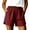 Red, variant on Women's Walking Shorts Casual Elastic Waist Slim Workout Breathable Ladies Short Pant With Pocket Size S-3XL
