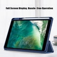 thumbnail image 4 of Clear Back Cover for Apple iPad 9th 8th 7th Generation, Trifold Multi Angle Viewing Stand Auto Sleep Wake Shockproof Build in Pencil Holder Full Protection Case for iPad 10.2" 2022/2021/2019,Darkblue, 4 of 11