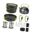 thumbnail image 4 of Kit de utensilios de cocina para acampar, olla para acampar, utensilios de cocina fáciles de limpiar, multifuncionales Verde, 4 of 9