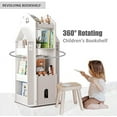SJOLKMN Rotating Bookshelf ° Castle Bookshelf Toy Organizer Rack Pink