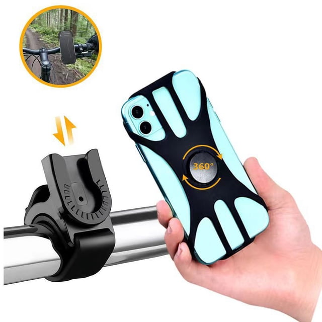 Soporte para teléfono de bicicleta, soporte universal para manillar de motocicleta, rotación de 360°, soporte ajustable para teléfono inteligente para manillar de bicicleta/motocicleta, compatible con