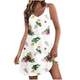 thumbnail image 1 of Staron Robes pour Femmes en Liquidation à Moins de 10 $ Coupe Ample Col en V Sans Manches Ligne A Robe d'Été avec Poches Printemps Imprimé Floral Bohème Fluide Tendance Robes de Plage S, 1 of 7