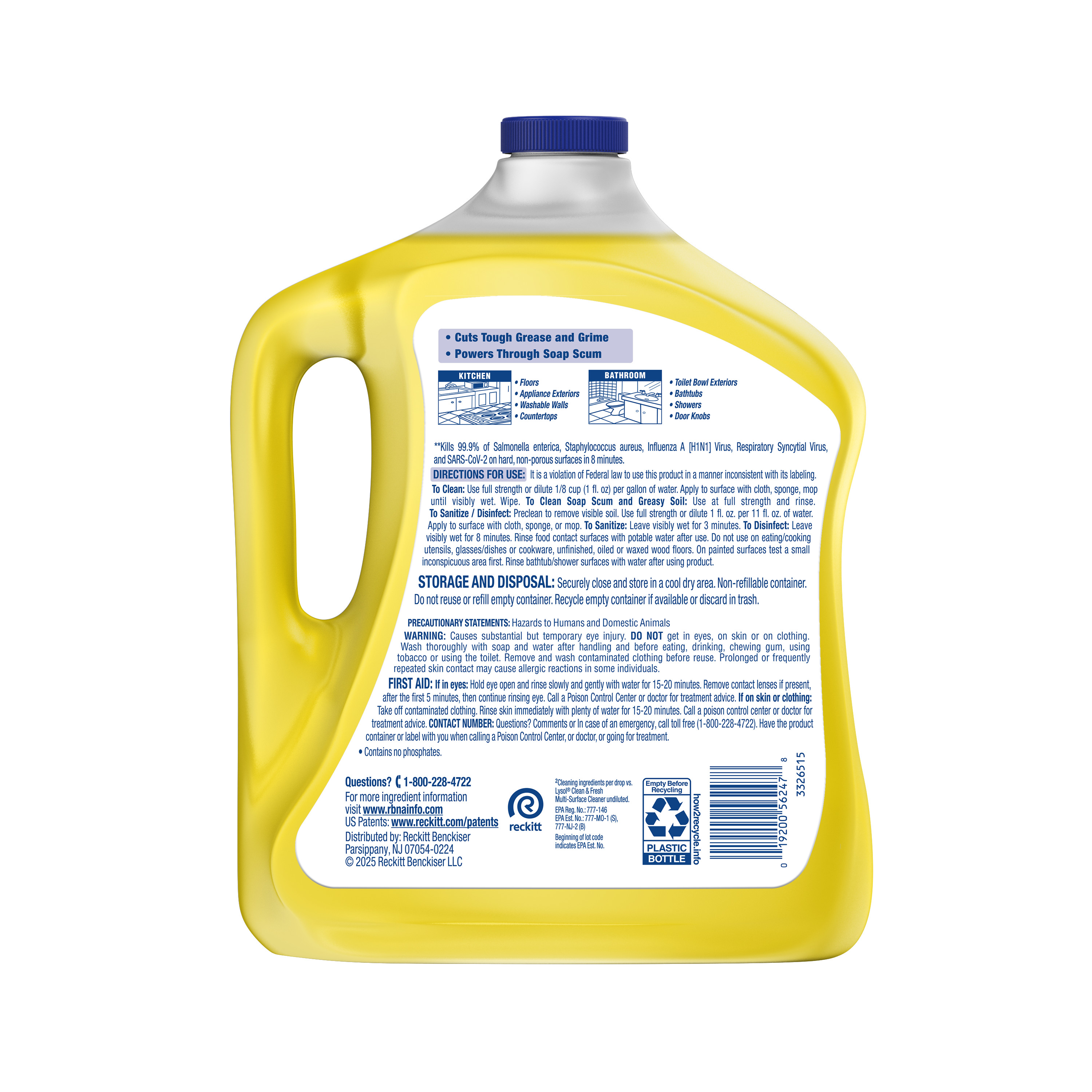 Lysol Power Clean Multi-Surface Cleaner, 2X Concentrate, 90 fl oz photo 2