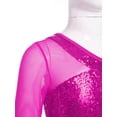 thumbnail image 5 of Alvivi Kids Girls Ballet Dance Outfits Shiny Metallic Crop Top with Booty Shorts Gymnastics Tracksuit Hot Pink 6, 5 of 7