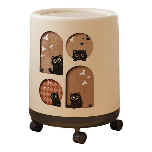 Cubo de basura abierto con ruedas, cubo de basura portátil, cubo de basura con tapa y ruedas