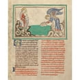 thumbnail image 3 of Unknown 13th Century Illuminator 12x14 Black Modern Framed Museum Art Print Titled - An Angel Casting a Millstone into the Sea, 3 of 5