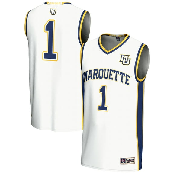 Male GameDay Greats #1  White Marquette Golden Eagles  Lightweight Basketball Jersey