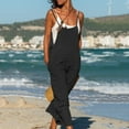 thumbnail image 2 of Women's Jumpsuits, Rompers & Overalls Fashion Solid Color Sleeveless Tank Baggy Loose Linen Jumpers for Women, 2 of 5