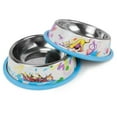 thumbnail image 7 of Brybelly Weebo Pets 3-in-1 Cat Food & Water Bowls with Mat Set - Cat Tales: Cat-titude Premium 4 oz. Stainless Steel Dishes with Food-Grade Silicone Feeding/Litter Box Mat, 7 of 7
