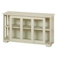 thumbnail image 2 of Sliding Tempered Glass Doors Stackable Storage Cabinet, Antique White, 2 of 6