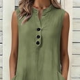 thumbnail image 7 of TaTaai Women's Loose Fit Slip Dress Solid Color Sleeveless V-Neck Linen Feel Button Front Casual Maxi Dress Summer Pocket Detail Gift, 7 of 7