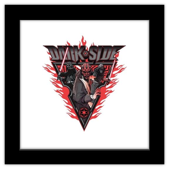 Gallery Pops Star Wars - Dark Side Character Badge Wall Art, Black Framed Version, 12" x 12"