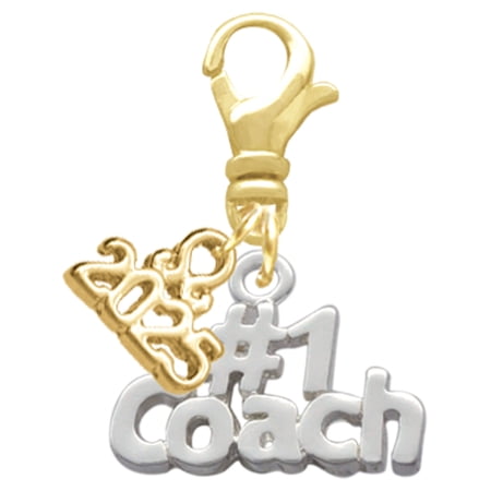 Delight Jewelry Silver-tone #1 Coach - Gold-tone Clip on Charm with Mini Year 2025