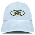 thumbnail image 1 of Trendy Apparel Shop Established 1965 Embroidered 53rd Birthday Gift Pigment Dyed Washed Cotton Cap - Olive, 1 of 2
