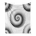thumbnail image 1 of Abstract Soft Flannel Fleece Throw Blanket, Monochrome Spiral Big Dots Pattern Swirled Modern Design Illustration, Cozy Plush for Indoor and Outdoor Use, 50" x 60", Black White, by Ambesonne, 1 of 6