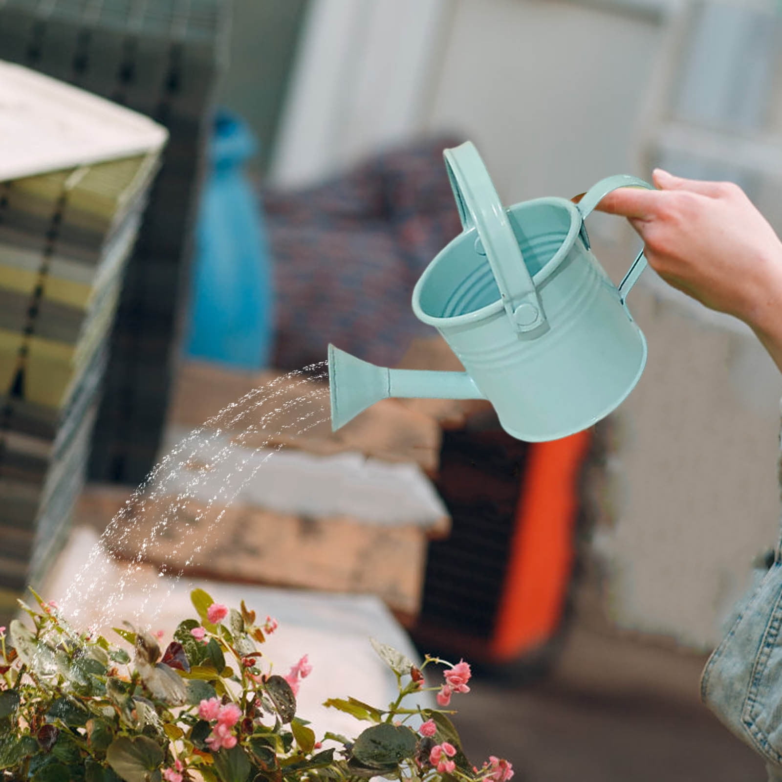 Metal Watering Can for Flower Watering Pot with Long Spout, Portable for Indoor and Outdoor Care, Home Garden Tool, Balcony, Patio, Greenhouse