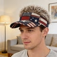 thumbnail image 5 of Mens Visor Cap Wig Adjustable Baseball Cap Golf Hats with Fake Hair, 5 of 5