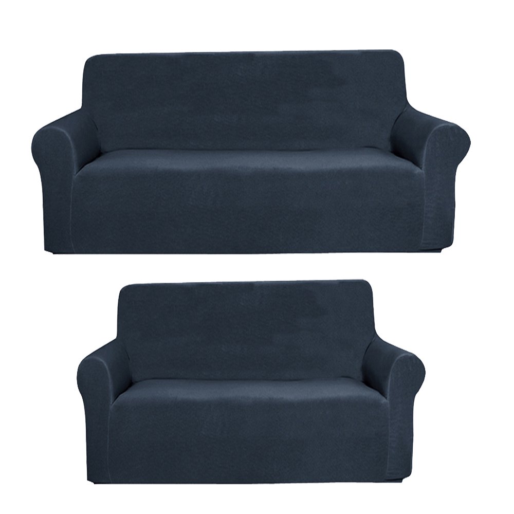 Golden Linens 2 pcs suede Velvet Fabric SlipCover Set for Sofa