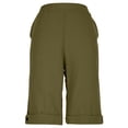 thumbnail image 5 of UVEASISHA Women's Summer Bermuda Shorts Loose Straight Leg Cotton Linen Shorts Solid Color Button Cuffed Short Pants Casual Vacation Shorts Green XL, 5 of 6