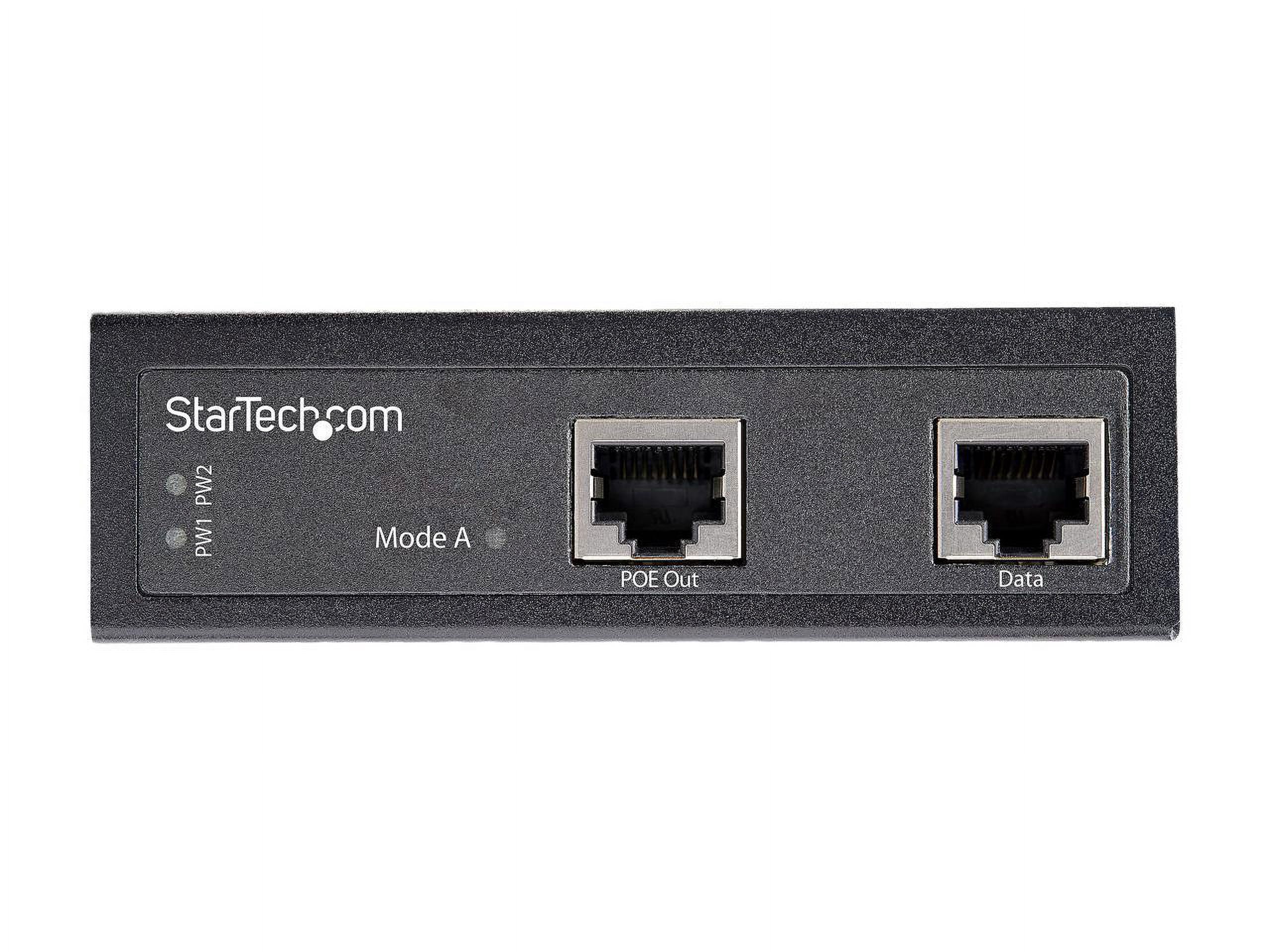 Startech.com Industrial Gigabit Ethernet Poe Injector, 30w 802.3at Poe+ Midspan 48v-56vdc Din Rail Over Ethernet Injector Adapter, -40c To +75c Cameras/sensors/wifi Access, 30w Poe - Midspan Poe