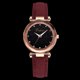 thumbnail image 4 of LVPAI Reloj de pulsera con correa de cuero de cuarzo y diamantes de imitación de moda simple para mujer (rojo), 4 of 4